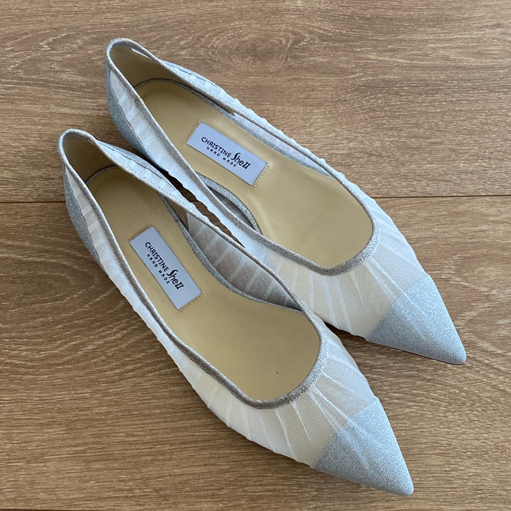 Brand new silver glitter flats